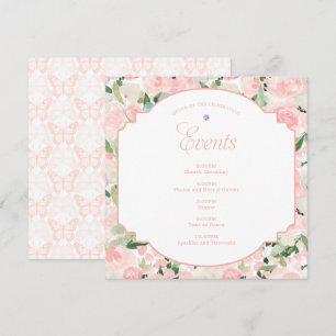 Programme Aquarelle Floral Blush Pink Butfly Party