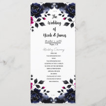 Programme aquarelle floral encre rose magenta et b