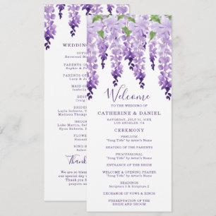 Programme Aquarelle Wisteria Purple Lilac Mariage Floral