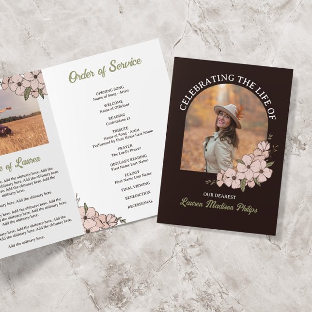 Programme Arc floral Brown foncé Photo célébrant la vie (Créateur téléchargé)