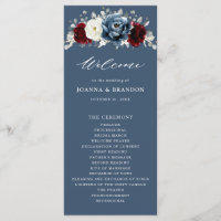 Ardoise Burgundy Blanc Ivory Floral Mariage Pr