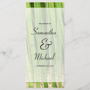 Programme asiatique en bambou vert de mariage