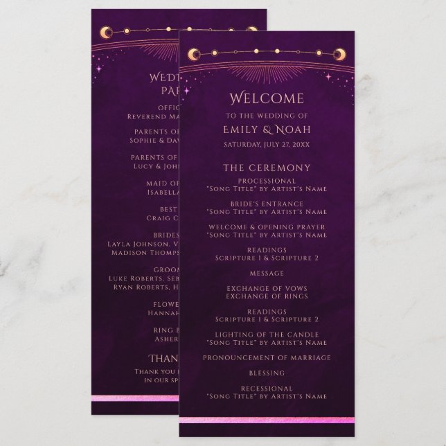 Programme Astronomie mystique arc-en-ciel profonde Plum Sun  (Devant / Derrière)