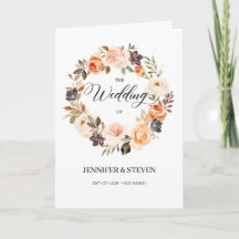 Automne Terracotta Orange Fleurs Mariage Plié