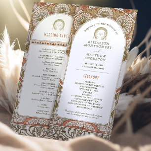 Programme Automne Vintage de mariage de rouille Art Nouveau