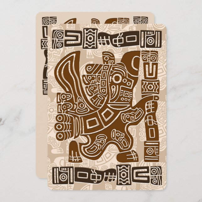 Programme Aztec Eagle Guerrier Tribal Art antique (Devant / Derrière)