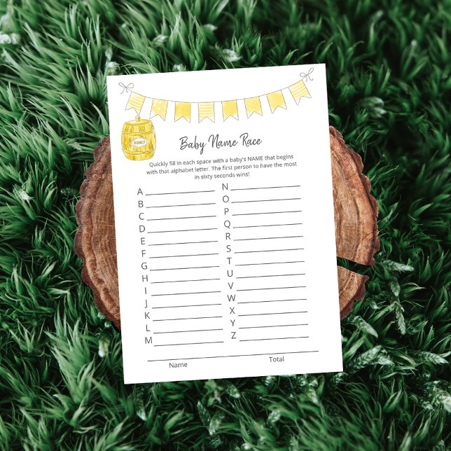 Programme Baby Name Race Jeu Teddy Bear Card (Créateur téléchargé)