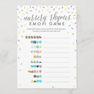 Programme Baby shower Emoji Game Card - Nursery Rhymes