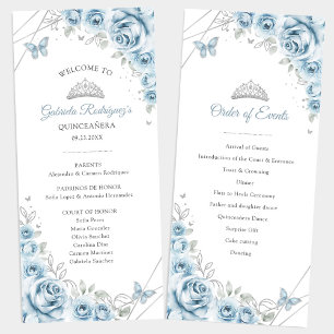 Programme Bébé Bleu Floral Quinceanera Ordre des événements