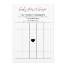 Bébé en Fleur Baby shower Bingo