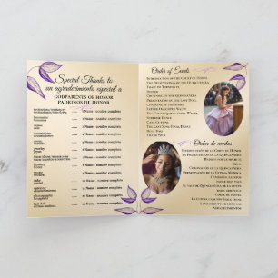 Programme Bilingue Quinceañera Ordre des événement