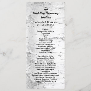 Programme Birch Tree Black and White Grand Wedding Program
