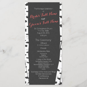 Programme Birch Trees Slate Grey Wedding Program
