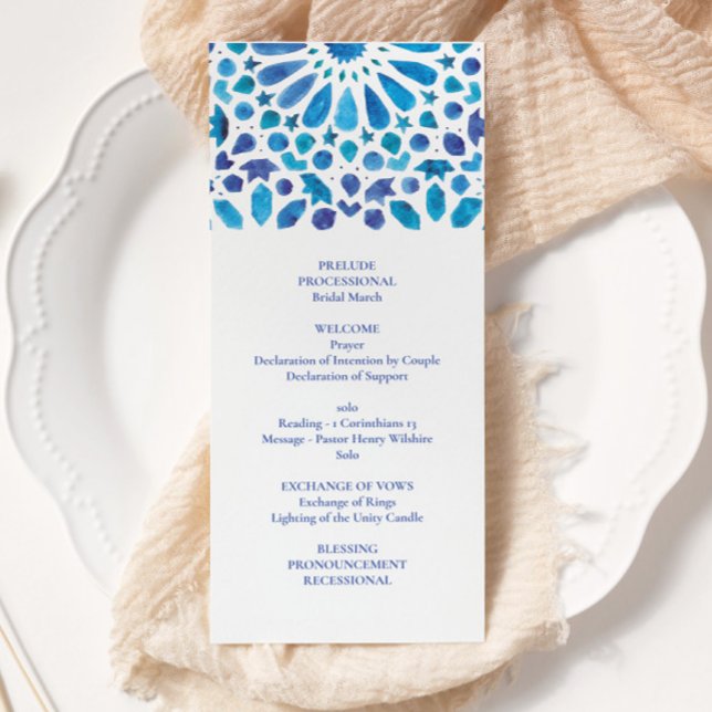 Programme Bleu Aquarelle Méditerranée Carrelage Motif (Créateur téléchargé)