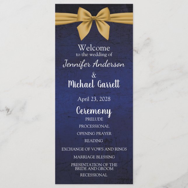 Programme Bleu foncé avec ruban doré (Devant)