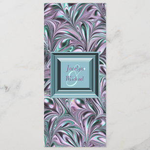 Programme bleu turquoise de mariage de lavande