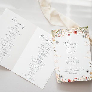 Programme Blissful Colorful Boho Fleur sauvage plié Mariage