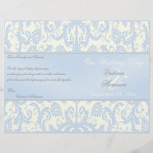 Programme Blue and Ivory Mariage damassé