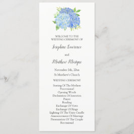 Programme Blue Hydrangea Foliage Aquarelle Mariage Floral