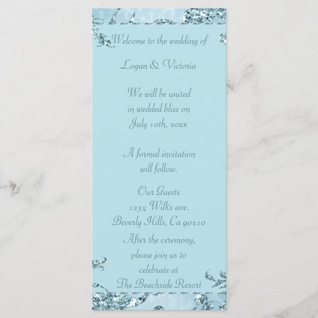 Programme Blue Ice Sparkland Wonderland Mariage (Devant)
