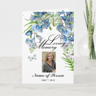 Programme Bluebonnet Flowers and butterflies Funeral Program