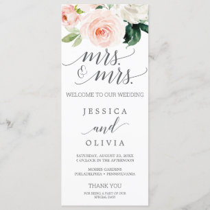 Programme Blush Gay Wedding Program Blushing Blooms Mme.