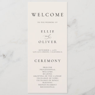 Programme Boho Beige Elegant minimaliste Mariage