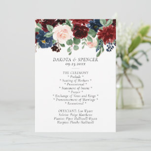 Programme Boho Bloom   Rouge Bourgogne et bleu marine