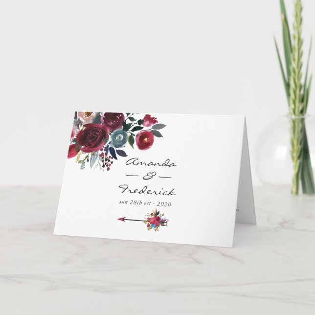 Programme Boho Chic Bourgogne et Mariage floral Navy (Devant)