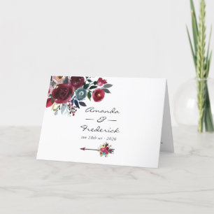 Programme Boho Chic Bourgogne et Mariage floral Navy