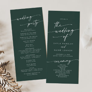 Programme Boho Chic Emerald Green Tea Mariage