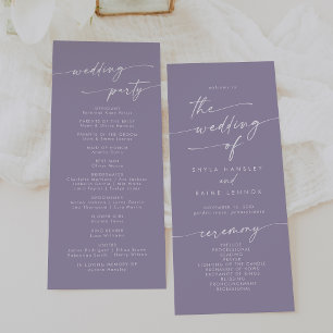 Programme Boho Chic Lavender Purple Tea Longueur Mariage
