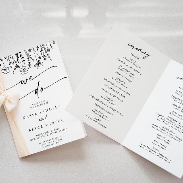 Programme Boho Chic Wildflower We Do Folded Wedding (Créateur téléchargé)