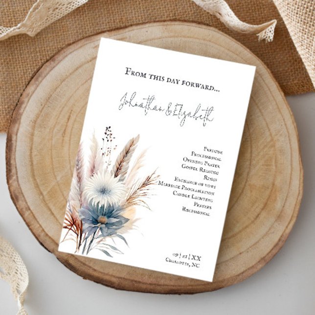 Programme Boho d'hiver Mariage Floral | BLANCHE (White Winter Boho Floral Wedding Program)