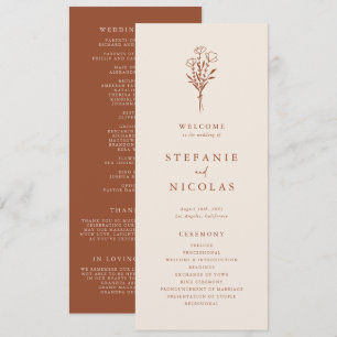 Programme Boho Minimaliste Botaniques Terracotta Mariage