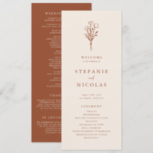 Programme Boho Minimaliste Botaniques Terracotta Mariage