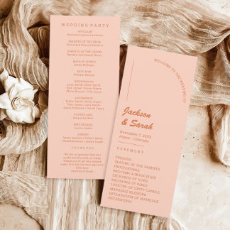 Programme Boho Retro Orange Mariage