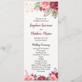 Programme Boho Roses plumes Mariage