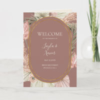 Boho Tropical Botanical Dusty Rose Mariage plié