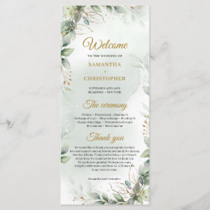 Programme Boho verdure eucalyptus cadre doré