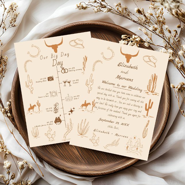 Programme Boho Western Cowboy Illustration Événements Calend (Créateur téléchargé)