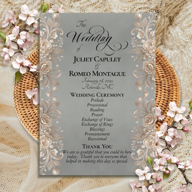 Programme Bordure de rose sur sauge - Mariage (Créateur téléchargé)