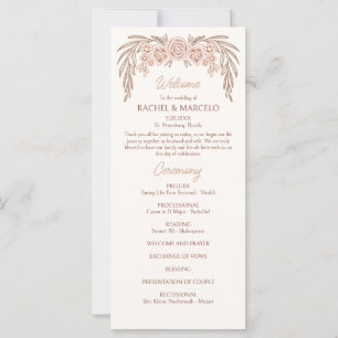 Programme Botanique Floral Terracotta Wedding
