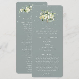 Programme Bouquet de mariage Seafoam Green Snowberry + Eucal