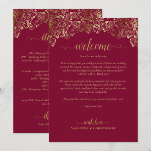 Programme Bourgogne et Or Fantaisie Mariage Bienvenue & Itin