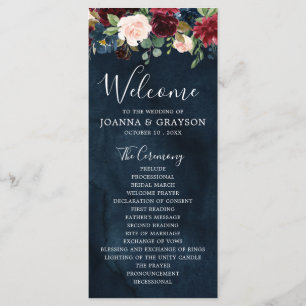 Programme Brousse Bourgogne Marine Bleu Botanique Floral Boh