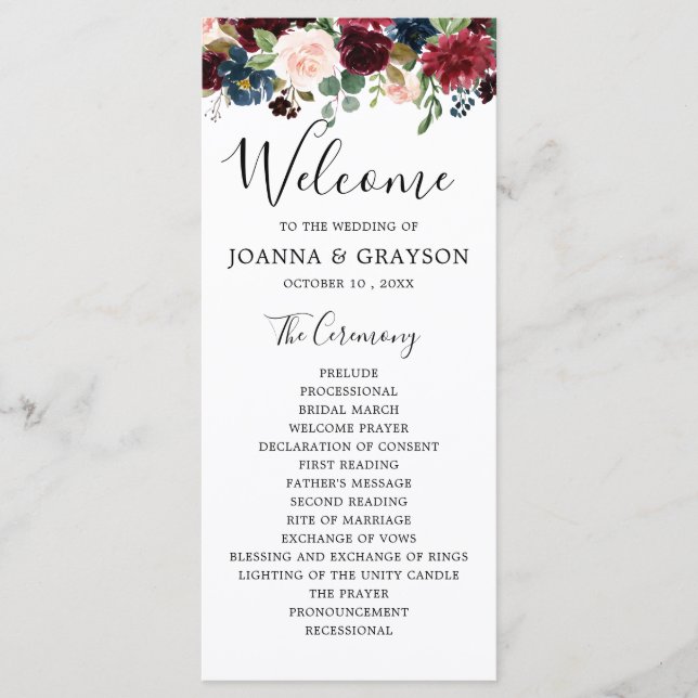 Programme Brousse Bourgogne Marine Bleu Botanique Floral Boh (Devant)