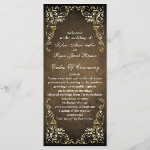 Programme Brown Ornemental Rustique Regal Et Mariage Or