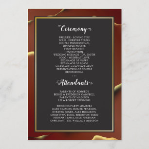 Programme 🤵 Burgundy Gold Elegant Inky Mariage Abstrait