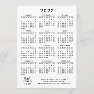 Programme Calendrier 2022 Pleine année Blanc Noir Simple Min